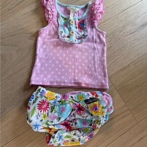 Matilda Jane Pink Polka Dot Top and Floral Bloomers Set